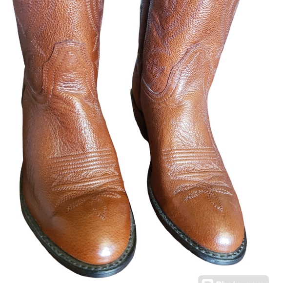 Acme Vintage Western Cowboy Boots brown leather Men's Size 8.5 M - Picture 6 of 16